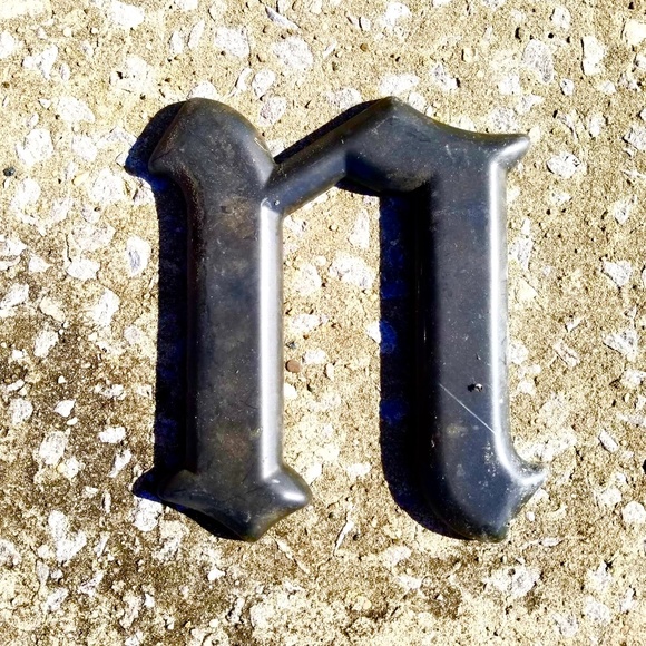 Reclaimed Letter N Gothic Font Newspaper journalist gift initial last name sign